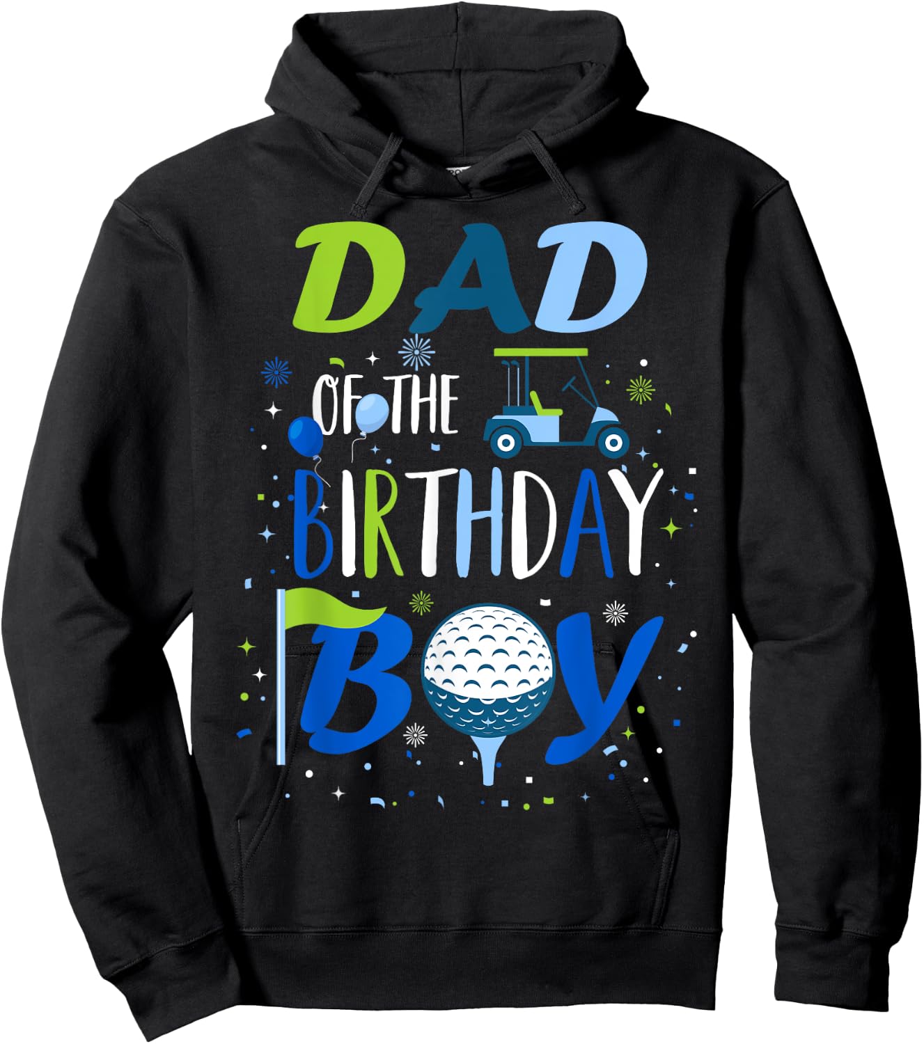 Dad of The Birthday Boy Hole in One Golf Sport Matching Hoodie - Hoodie | Black