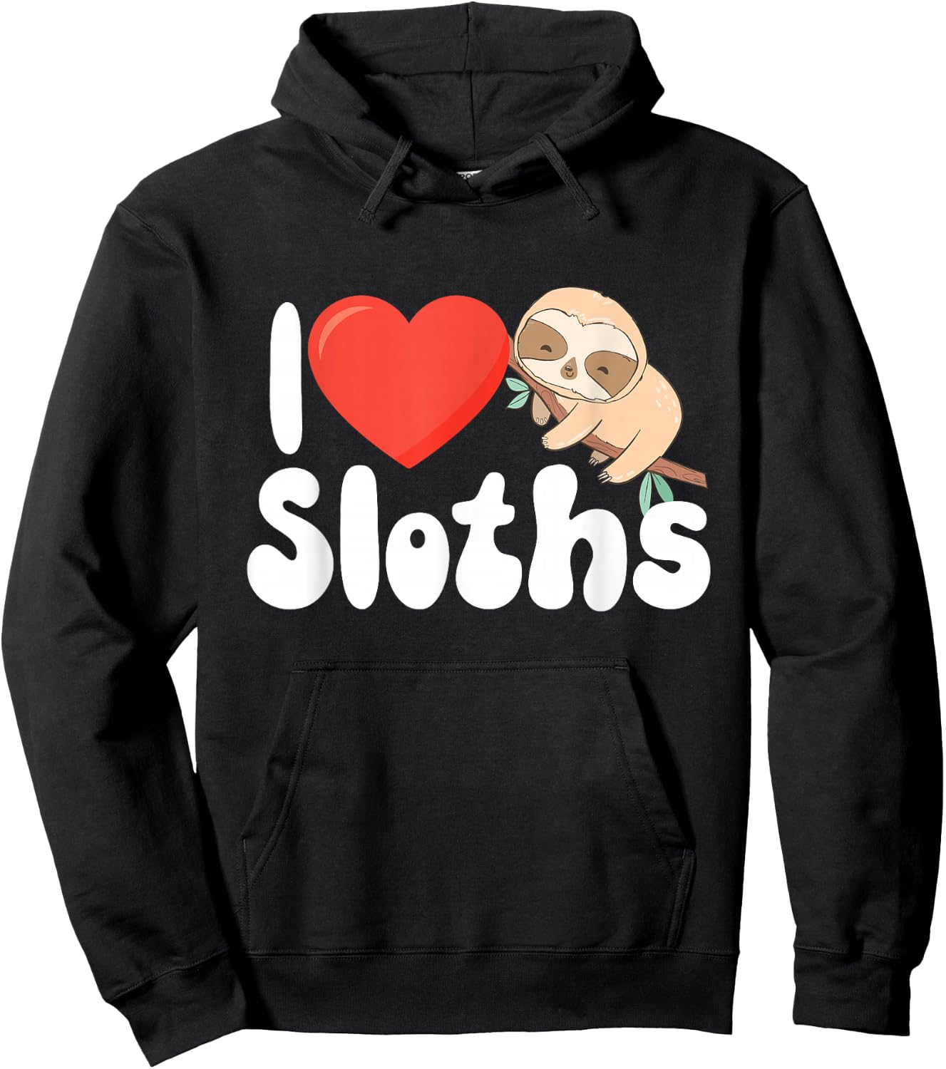 I Love Sloths - Wildlife Animal Lover Zookeeper Zoologist Hoodie - Hoodie | Black