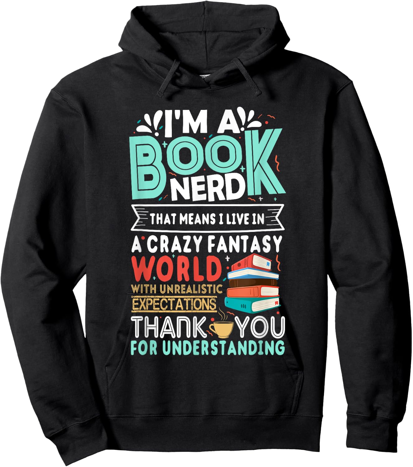 I'm A Book Nerd Funny Reading Gifts for Book Lovers Hoodie - Hoodie | Black