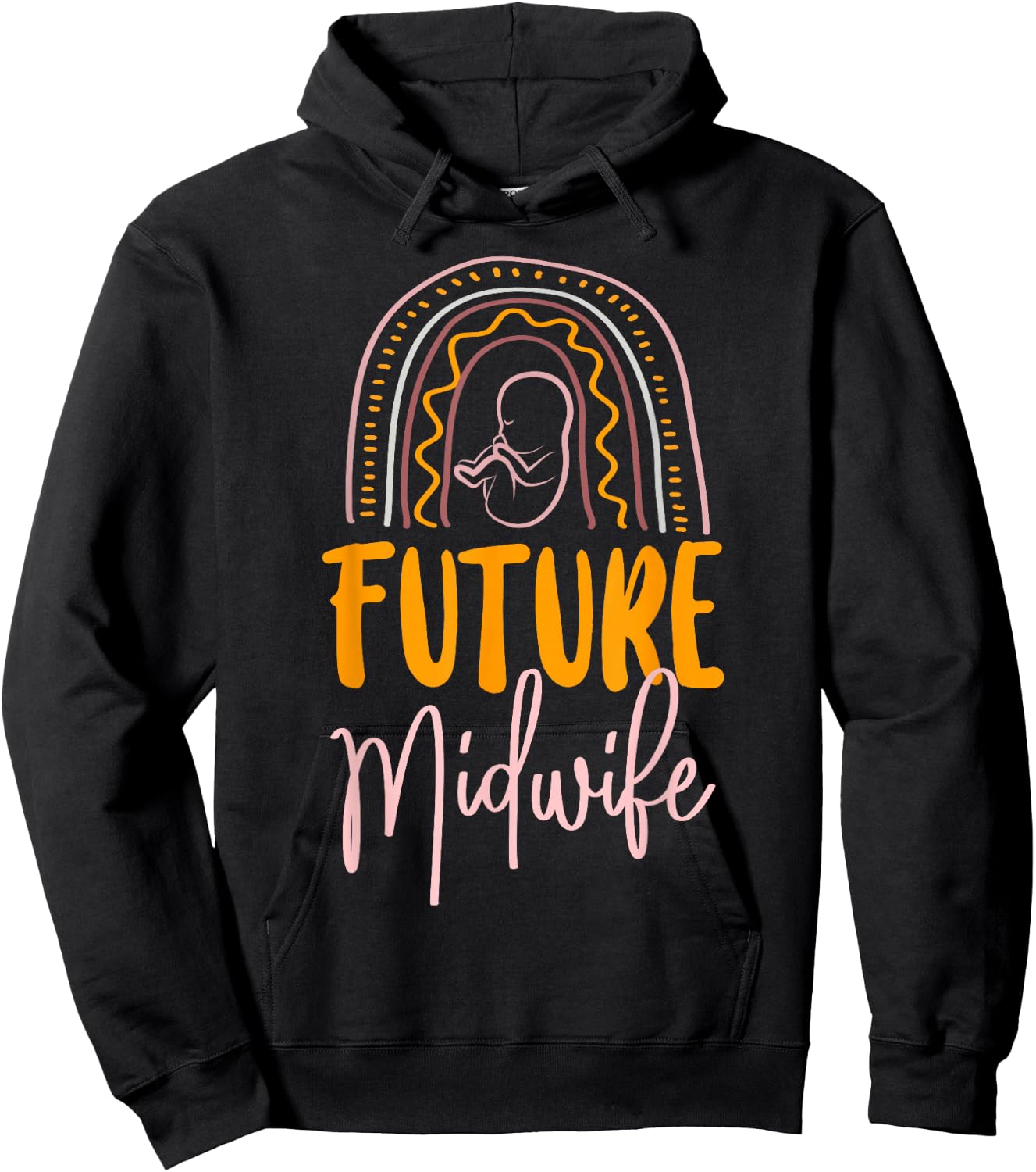 Nurse Midwife Birth Worker Rainbow Future Midwife Hoodie - Hoodie | Black
