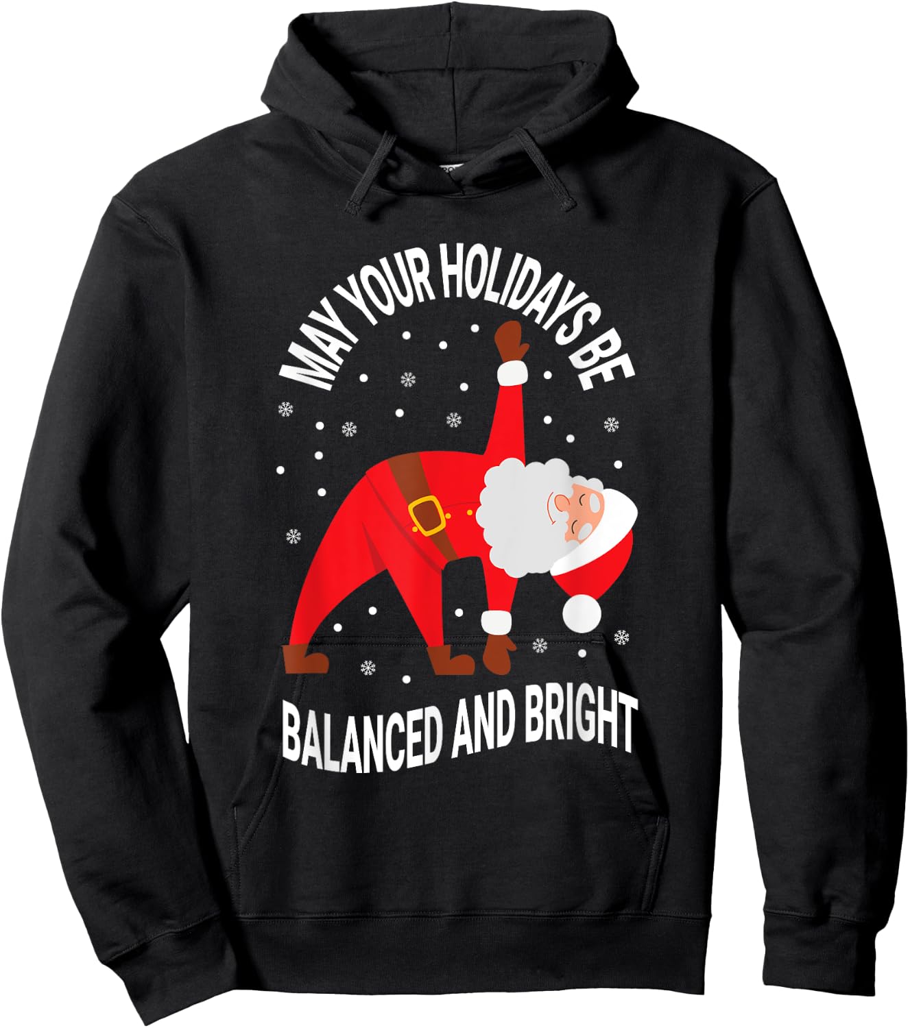 Yoga Practitioner Namasleigh Xmas Meditation Christmas Yoga Hoodie - Hoodie | Black