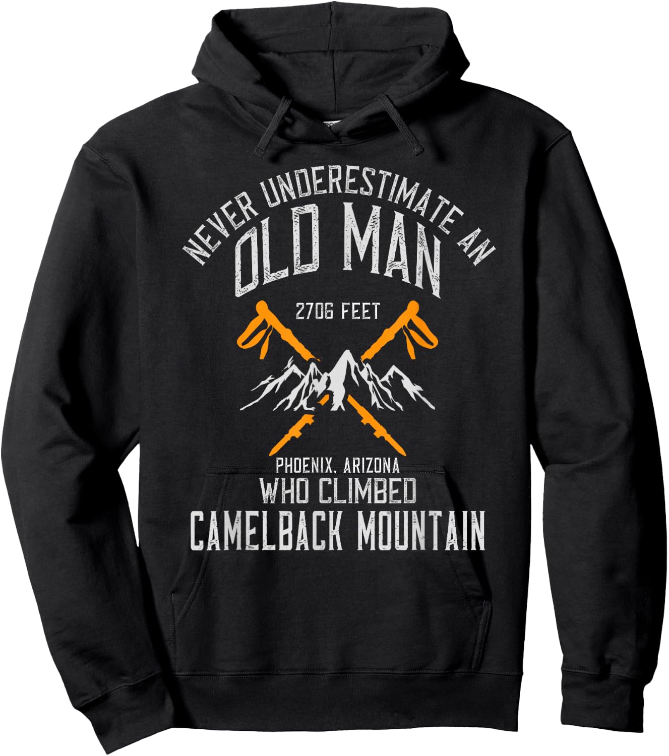An Old Man Who Climbed Camelback Mountain Mountain Hiker Hoodie - Hoodie | Black