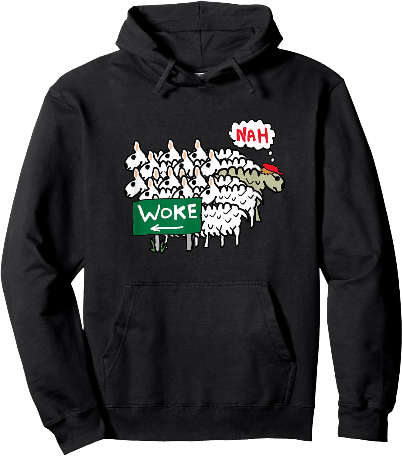 Anti Woke Sheep Hoodie - Hoodie | Black