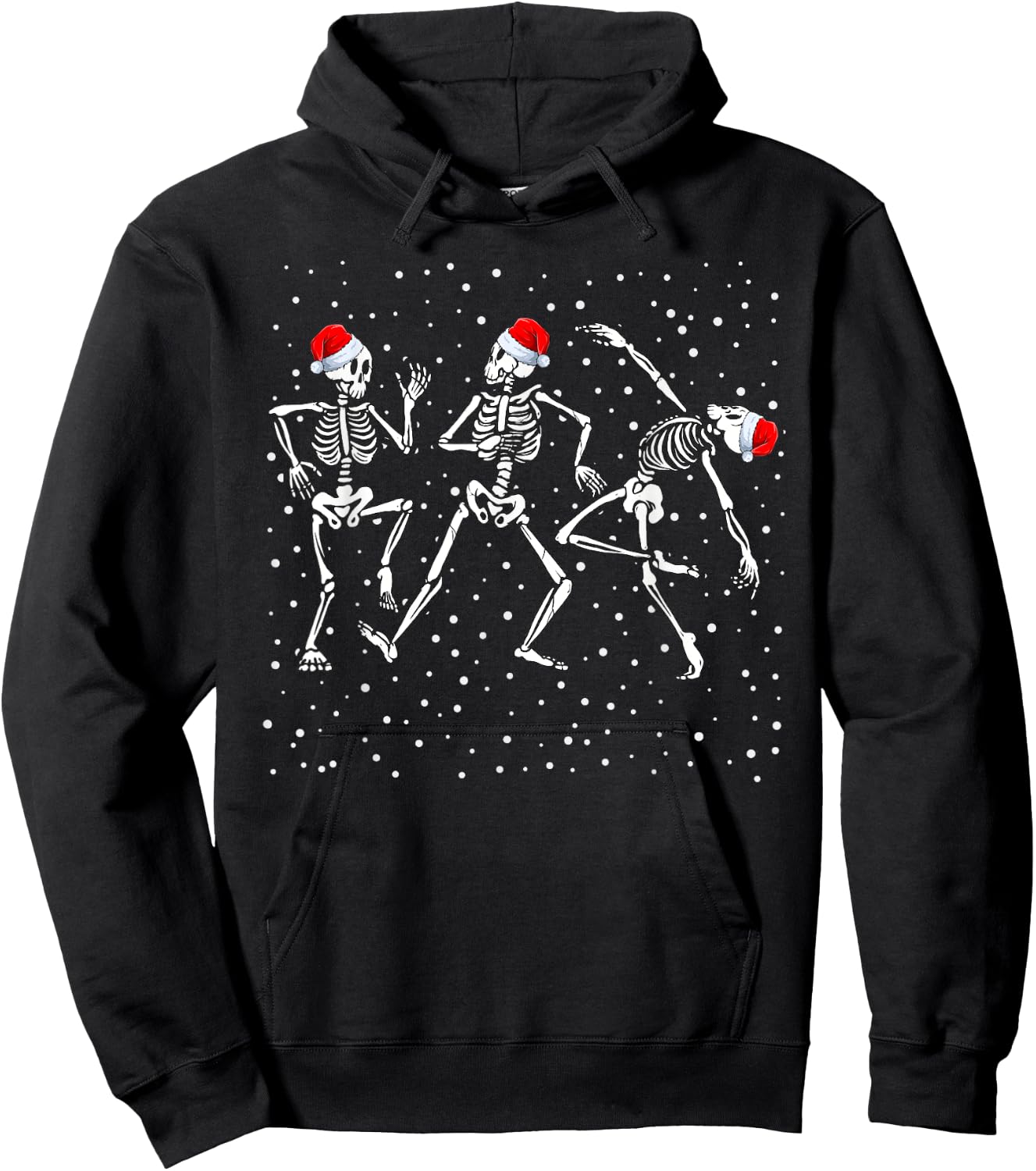 Christmas Skeleton Dancing Funny Xmas Hoodie - Hoodie | Black