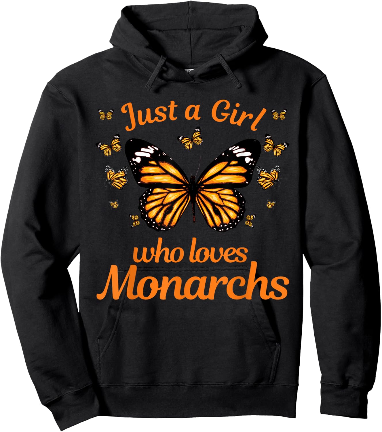 Funny Monarch Butterfly Art Girls Butterfly Lover Hoodie - Hoodie | Black