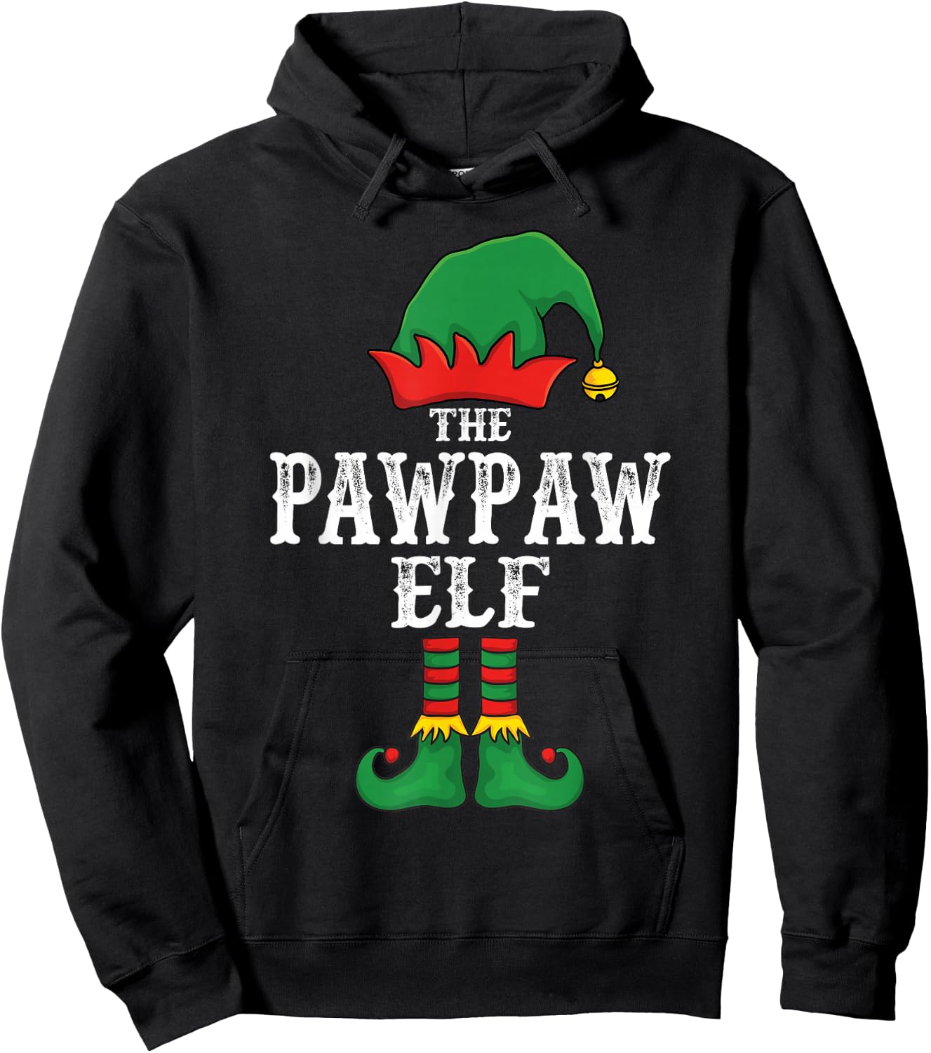 The Pawpaw Elf Christmas Pajama Idea Family Matching Funny Hoodie - Hoodie | Black