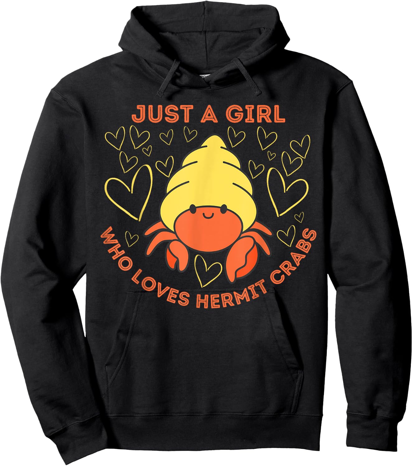Just a Girl Who Loves Hermit Crabs Cute Hermit Crab Lover Hoodie - Hoodie | Black