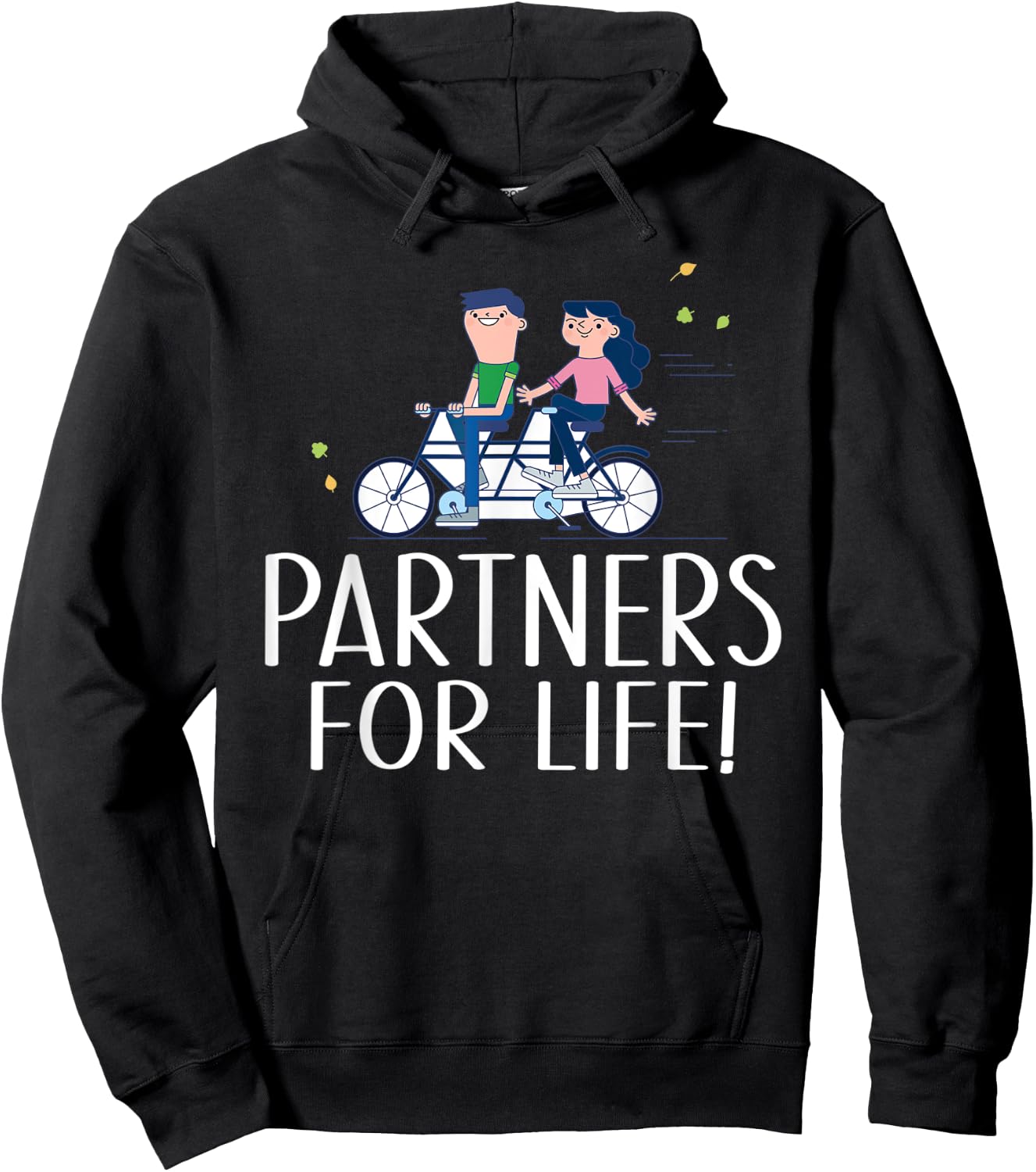 Couple Outfit Partners for Life Tandem Bike Hoodie - Hoodie | Black