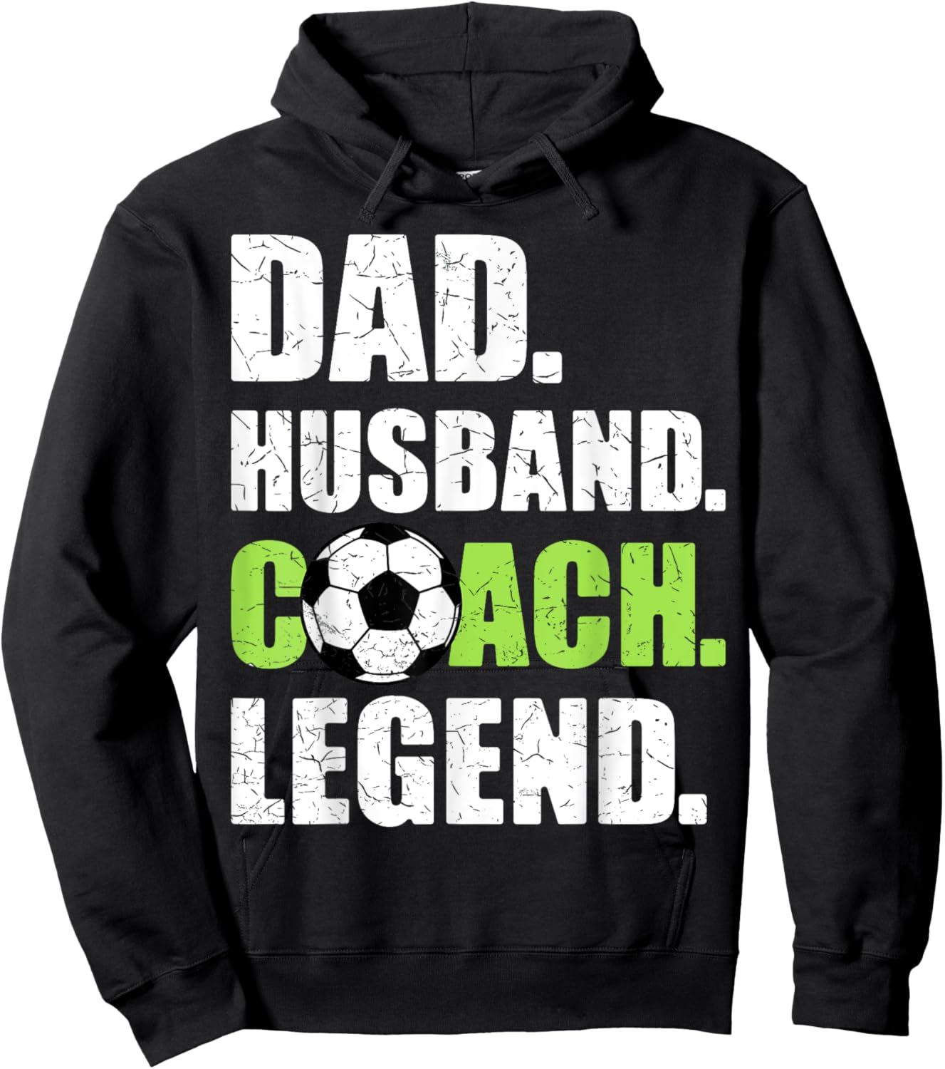Dad Husband Coach Legend Father Papa Daddy Soccer Coach Hoodie - Hoodie | Black