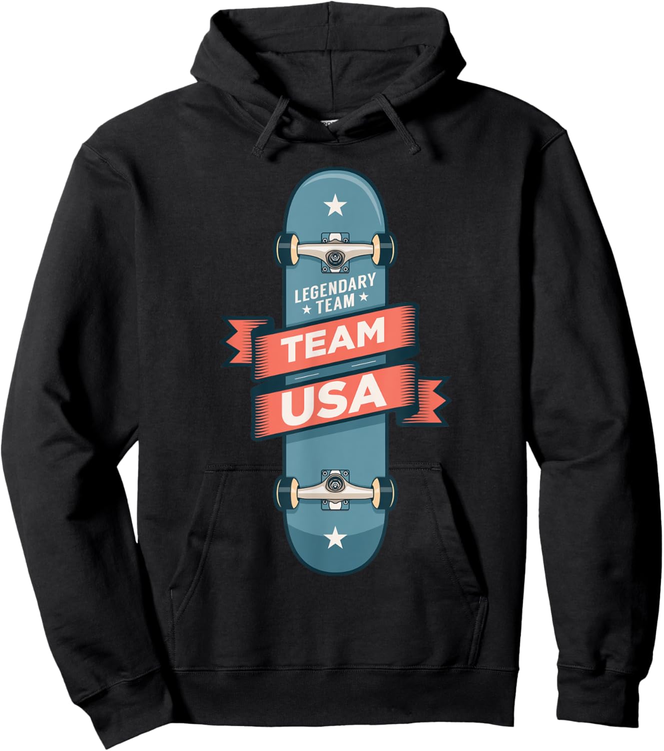 Skateboarding USA Support the Team Shirt USA Flag Skateboard Hoodie - Hoodie | Black