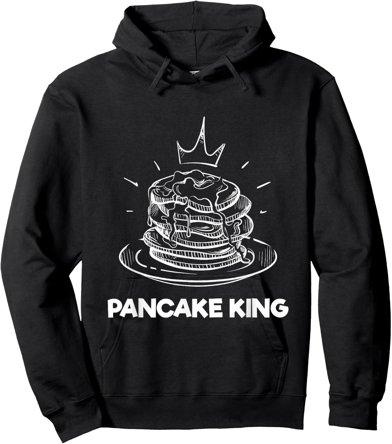 Pancake King Crown Funny Brunch Breakfast Lover Hoodie - Hoodie | Black