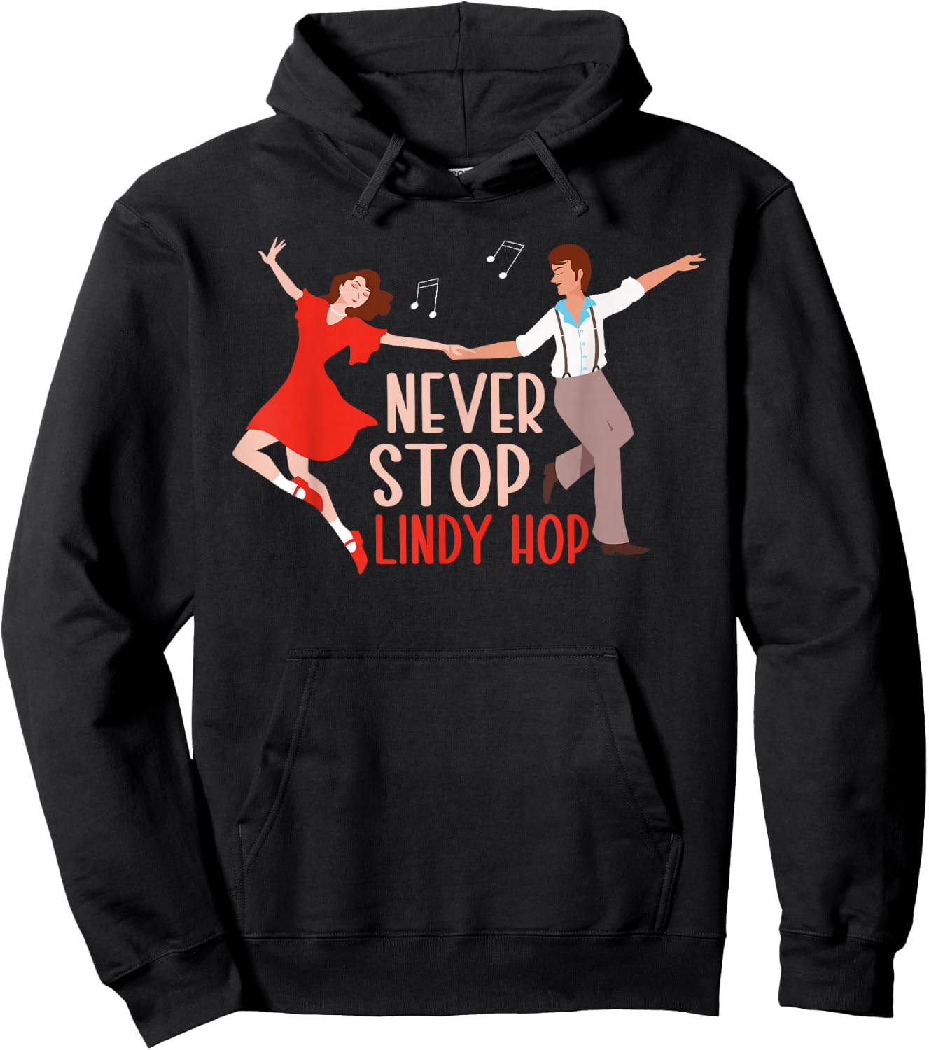 Lindy Hop Swing Dancer Dance Hoodie - Hoodie | Black