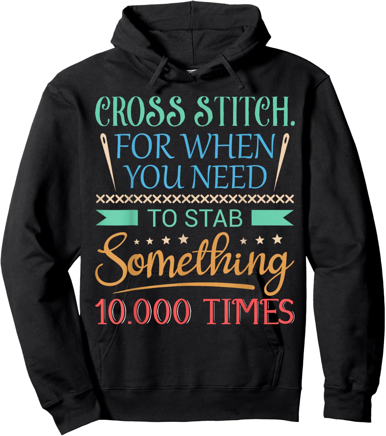 Funny Cross Stitch Shirt - Cross-Stitch Sewing Stab Hoodie - Hoodie | Black
