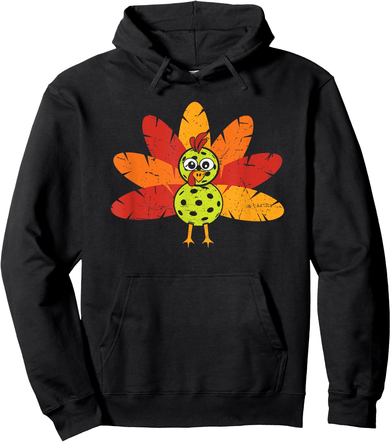 Thanksgiving Pickleball Funny Pickleball Turkey Thanksgiving Hoodie - Hoodie | Black