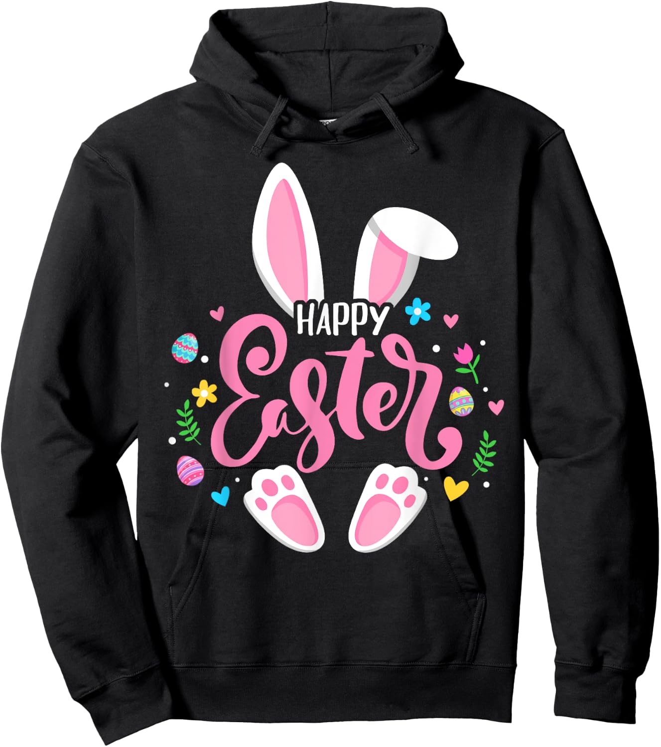 Happy Easter Bunny Easter Egg Hunt Squad Easter Women Family Hoodie - Hoodie | Black