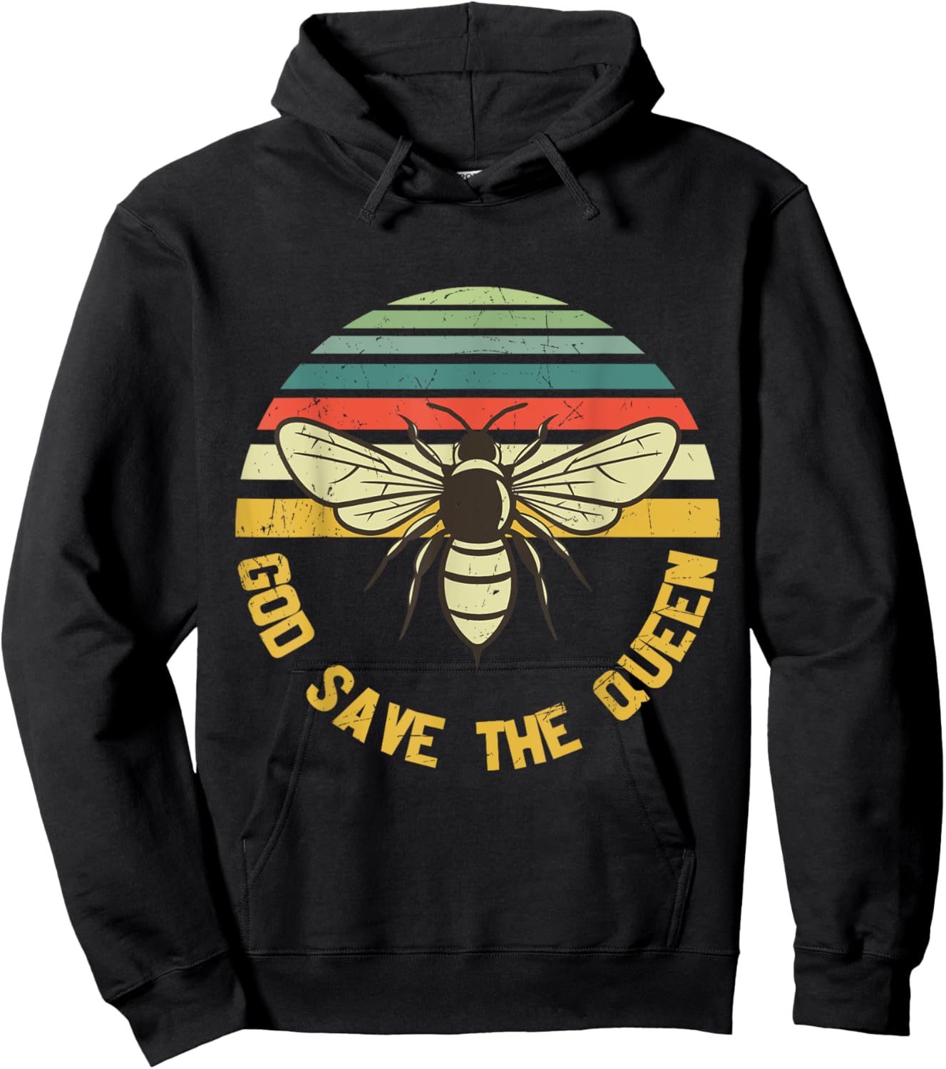 God Save the Queen Save the Bees Vintage Hoodie - Hoodie | Black