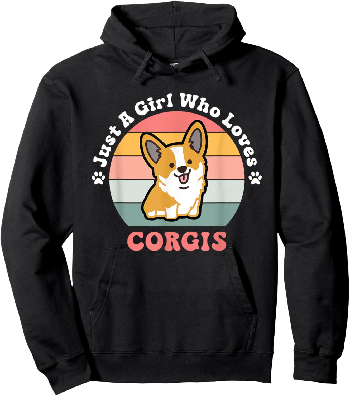 Just A Girl Who Loves Corgis Corgi Dog Design Hoodie - Hoodie | Black