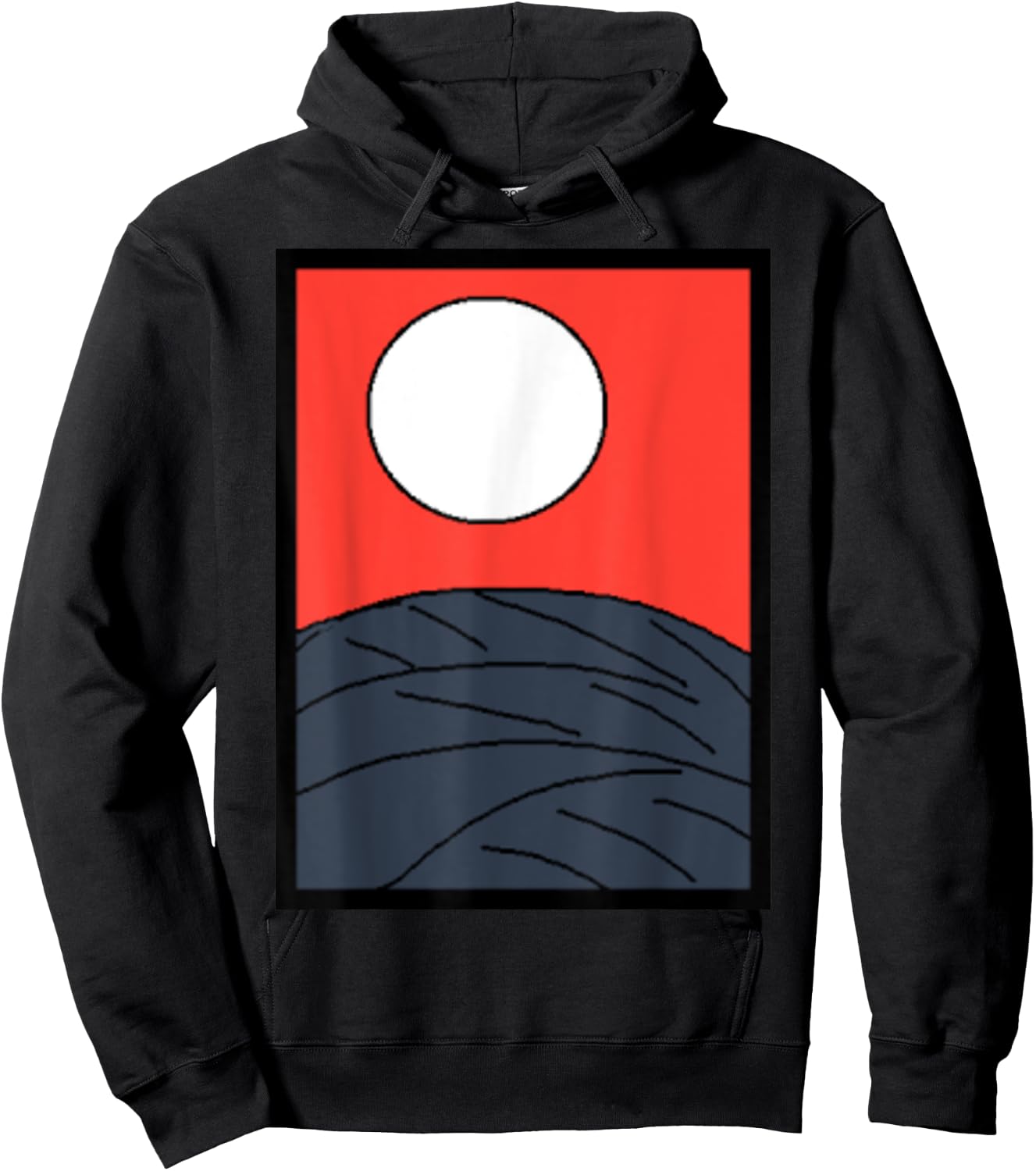 Funny Design Production Club Original Design Attention No.1 Japanese Karuta Hanafuda Moon Hoodie - Hoodie | Black