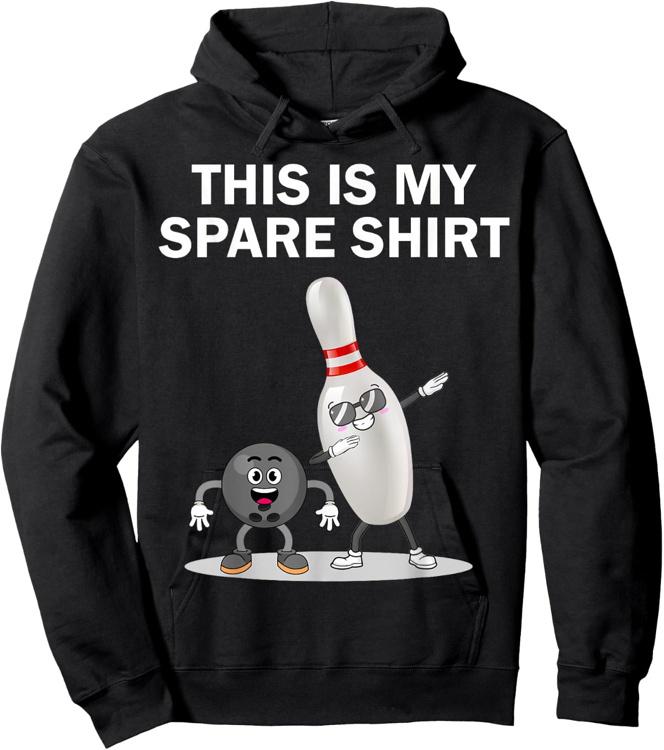 Funny Bowling Dabbing This is My Spare Shirt Bowling Hoodie - Hoodie | Black