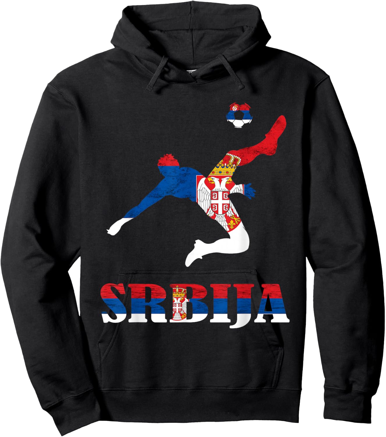 Serbia Soccer Player Srbija Serbian Pride Serbian Flag Hoodie - Hoodie | Black