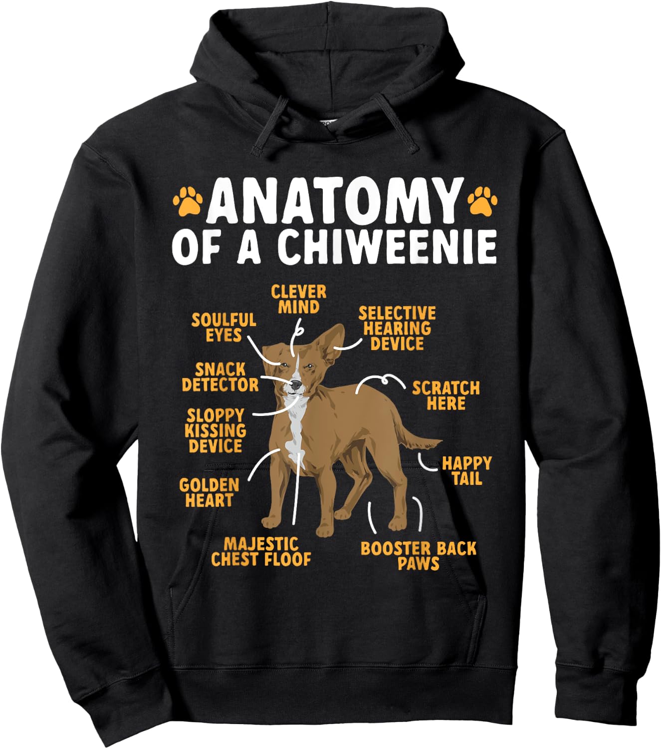 Anatomy Of A Chiweenie Dog Owner Men Women Hoodie - Hoodie | Black