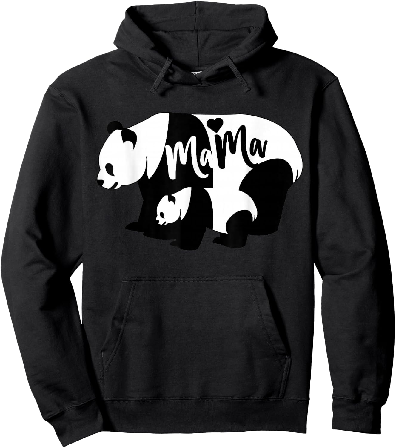 Mama Cute Baby Panda Bear Mothers Day Mama Heart Hoodie - Hoodie | Black