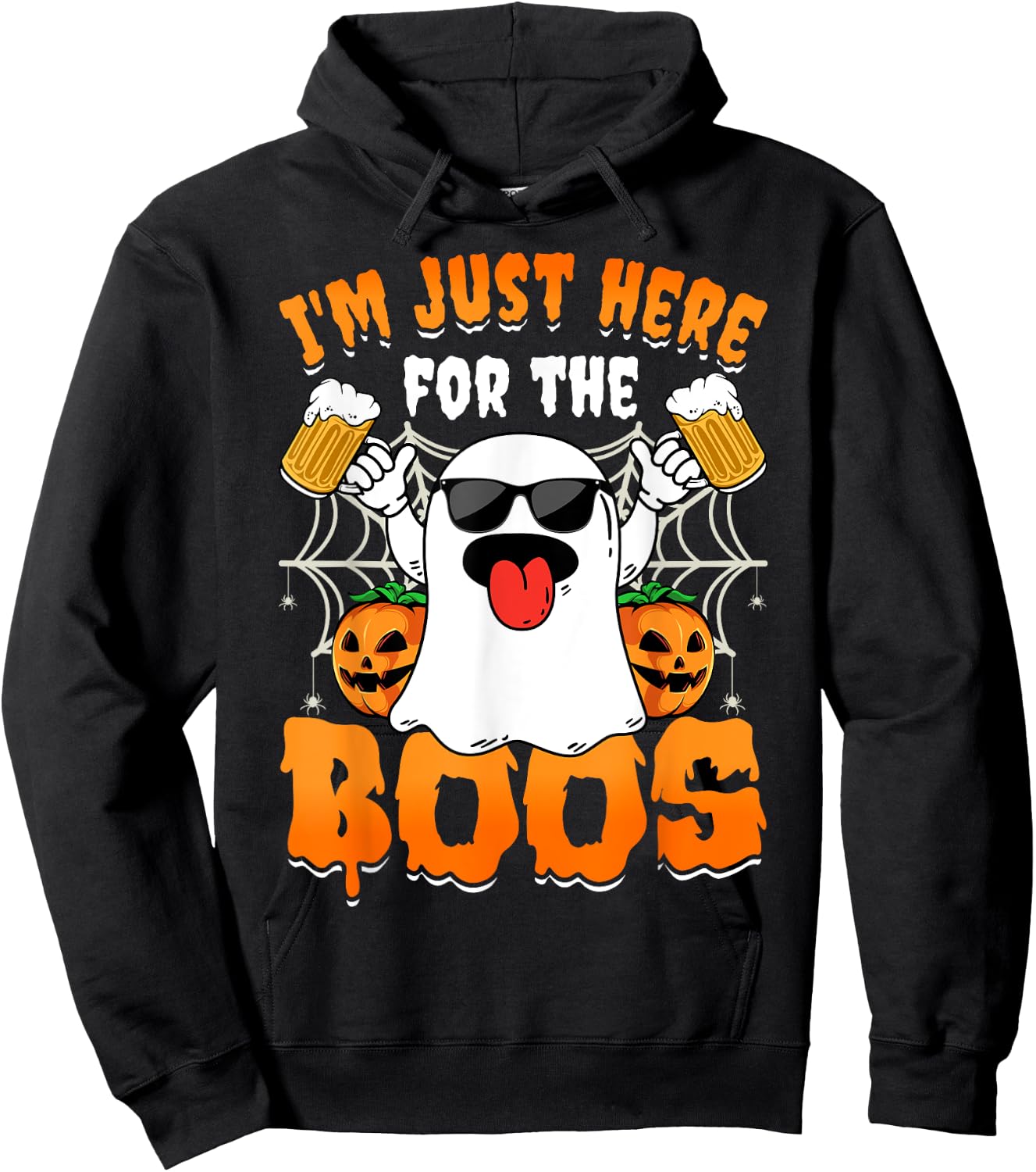 Funny Halloween Ghost Costume I'm Just Here For The Boos Hoodie - Hoodie | Black