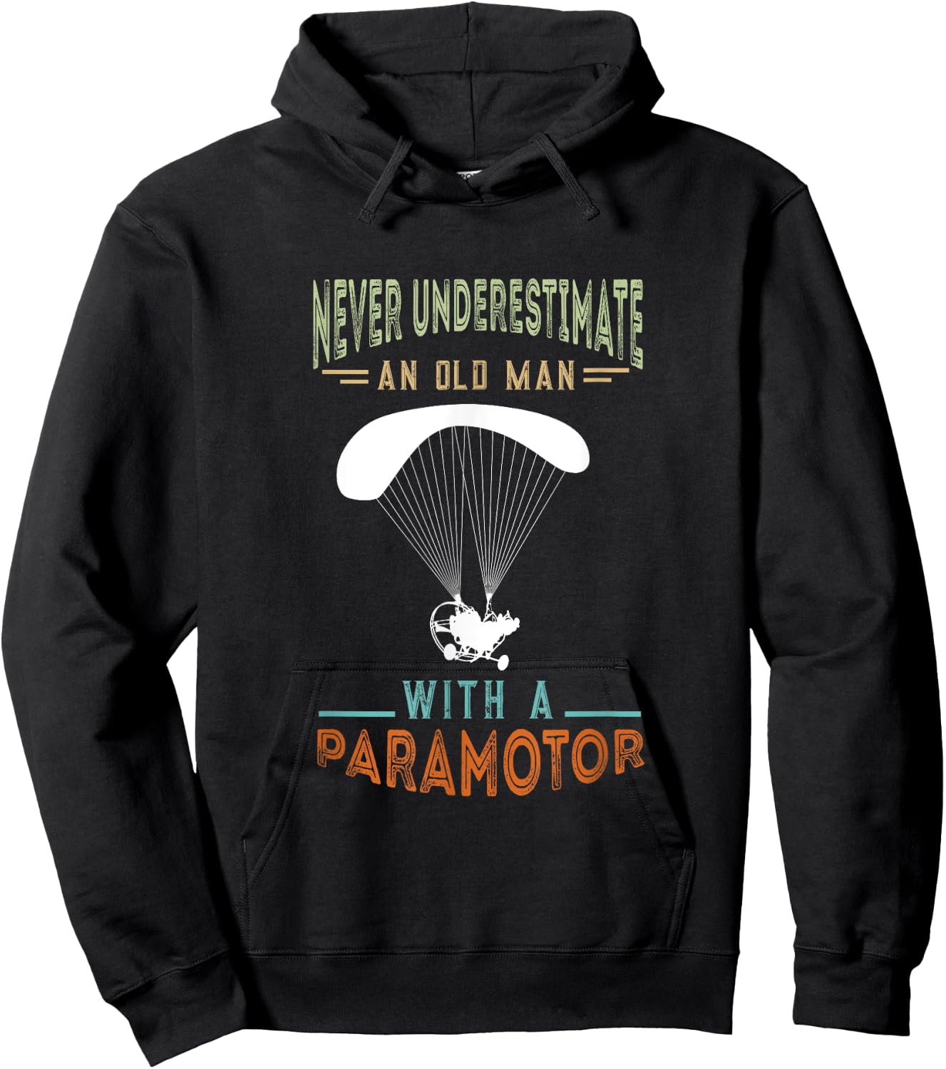 Paramotor Old Man Paramotor Pilot Paraglider Paramotoring Hoodie - Hoodie | Black