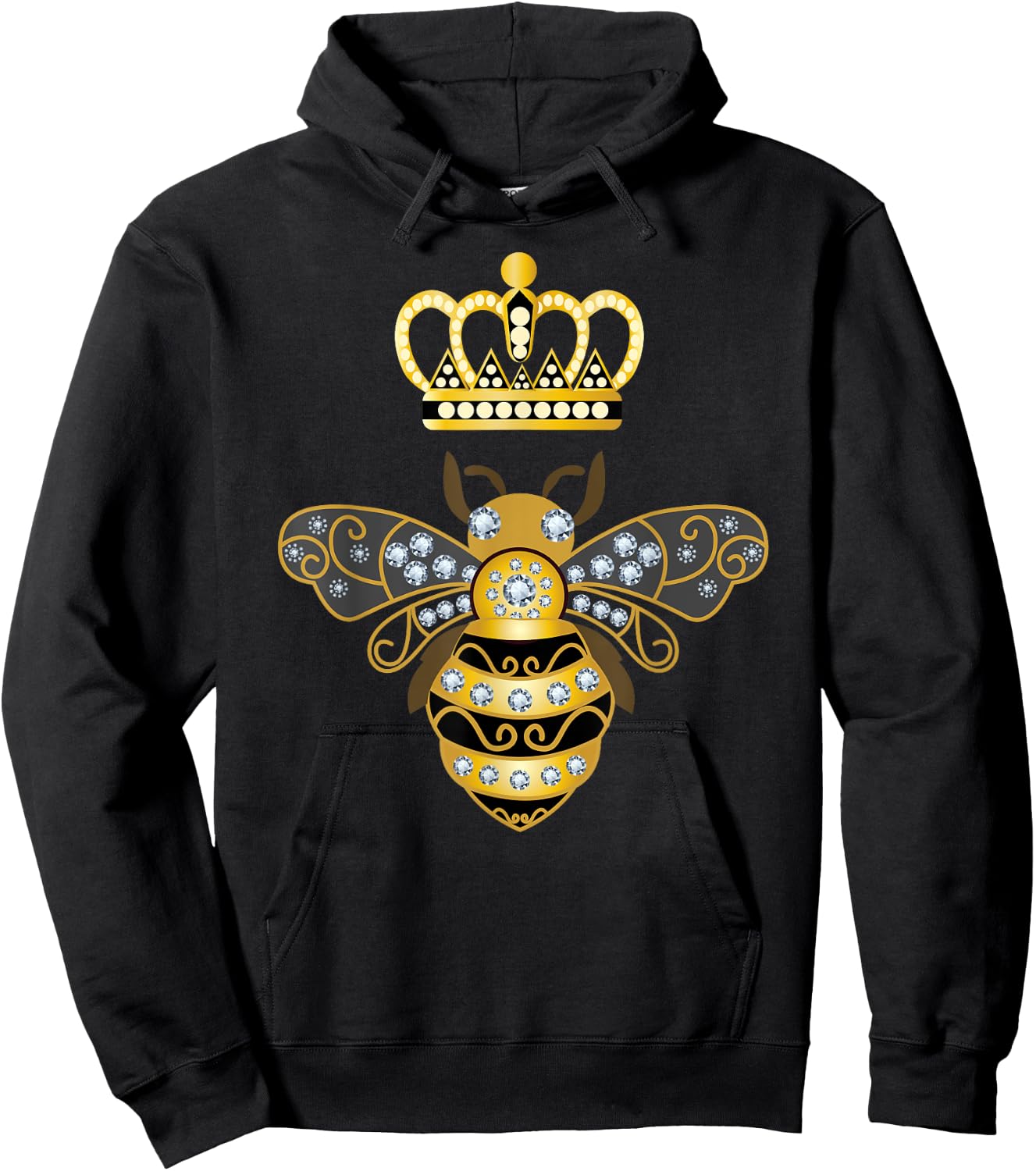Queen Bee Crown Women Men Girls Honey Hive Beekeeping Bee Hoodie - Hoodie | Black