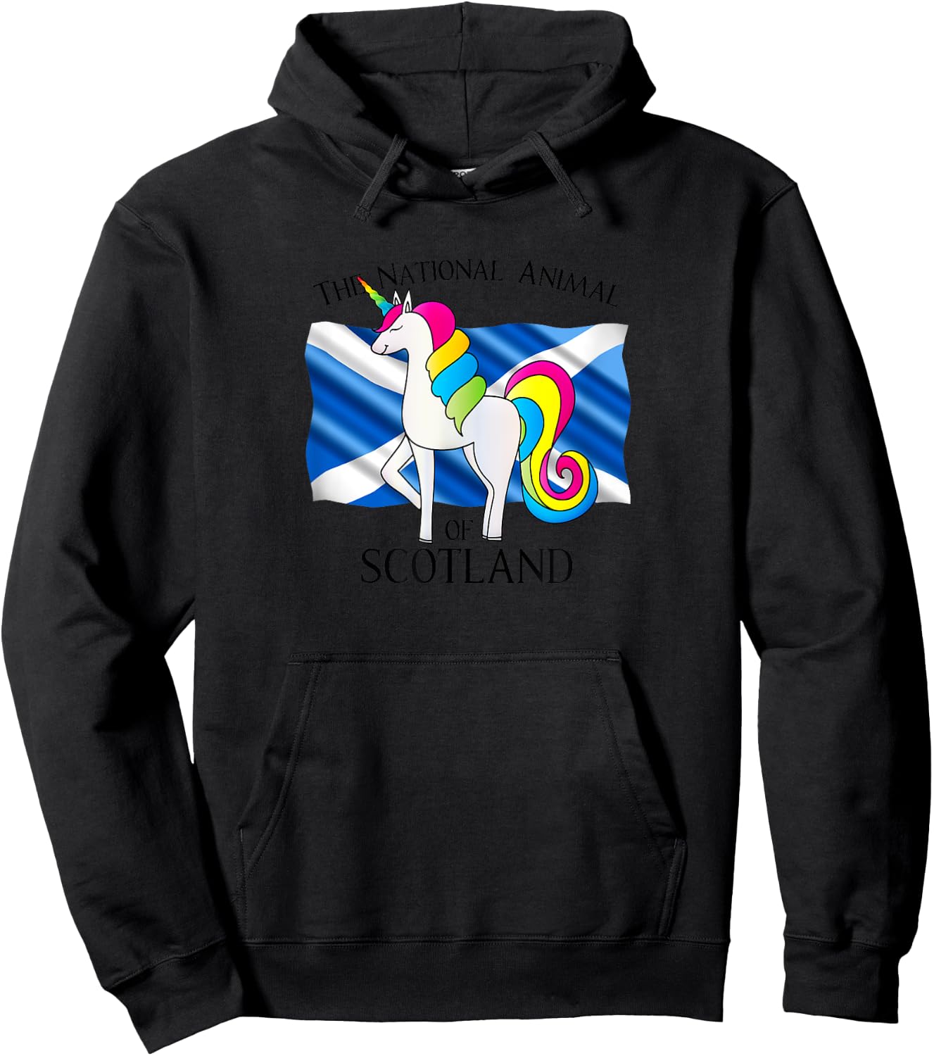 Unicorn The National Animal Of Scotland Scottish Flag Hoodie - Hoodie | Black