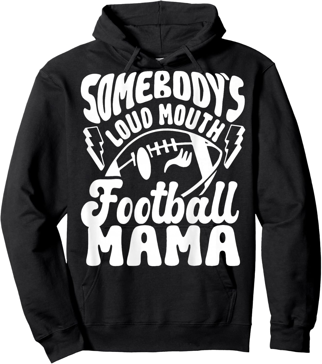 Somebody's Loud Mouth Football Mama retro football Hoodie - Hoodie | Black