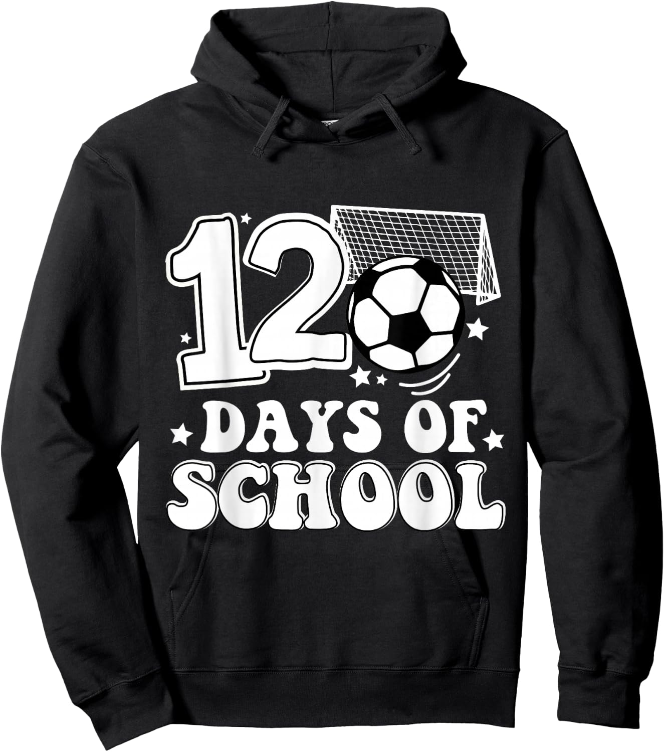 Funny 120 Day of School Soccer Lover Hoodie - Hoodie | Black