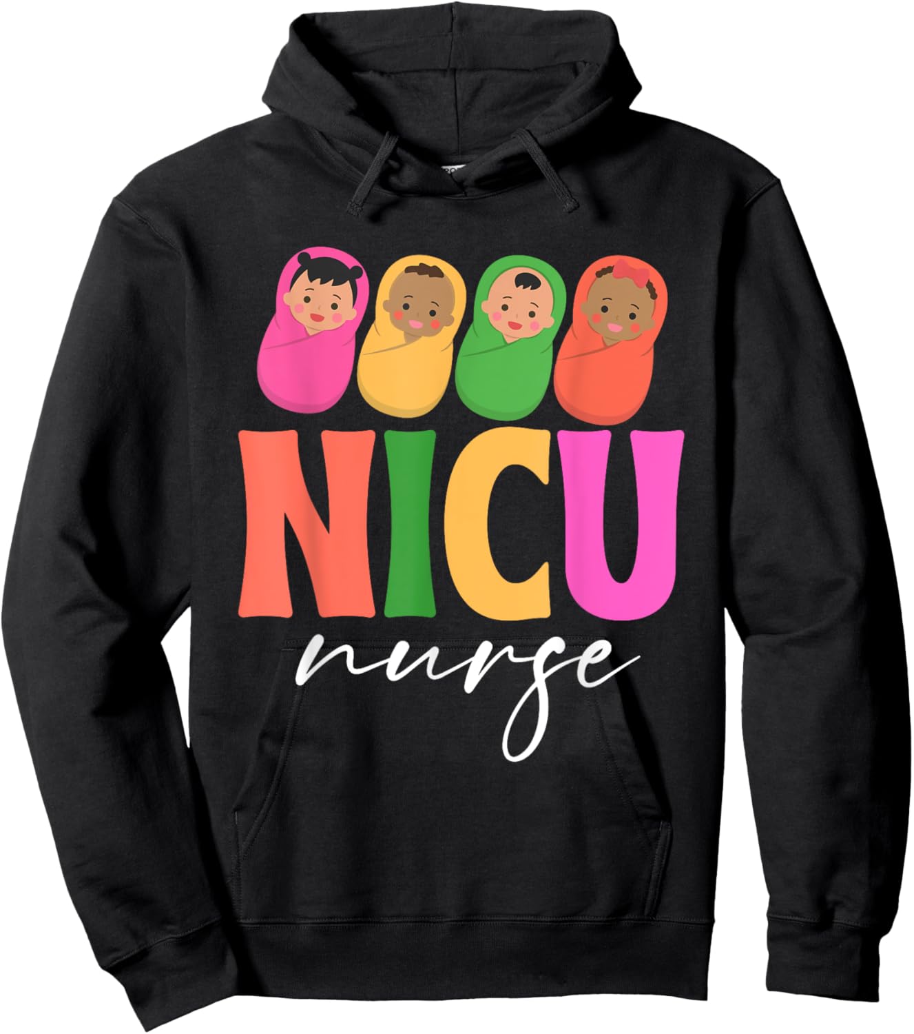 Groovy NICU Nurse ICU Neonatal Team Tiny Humans For Hoodie - Hoodie | Black