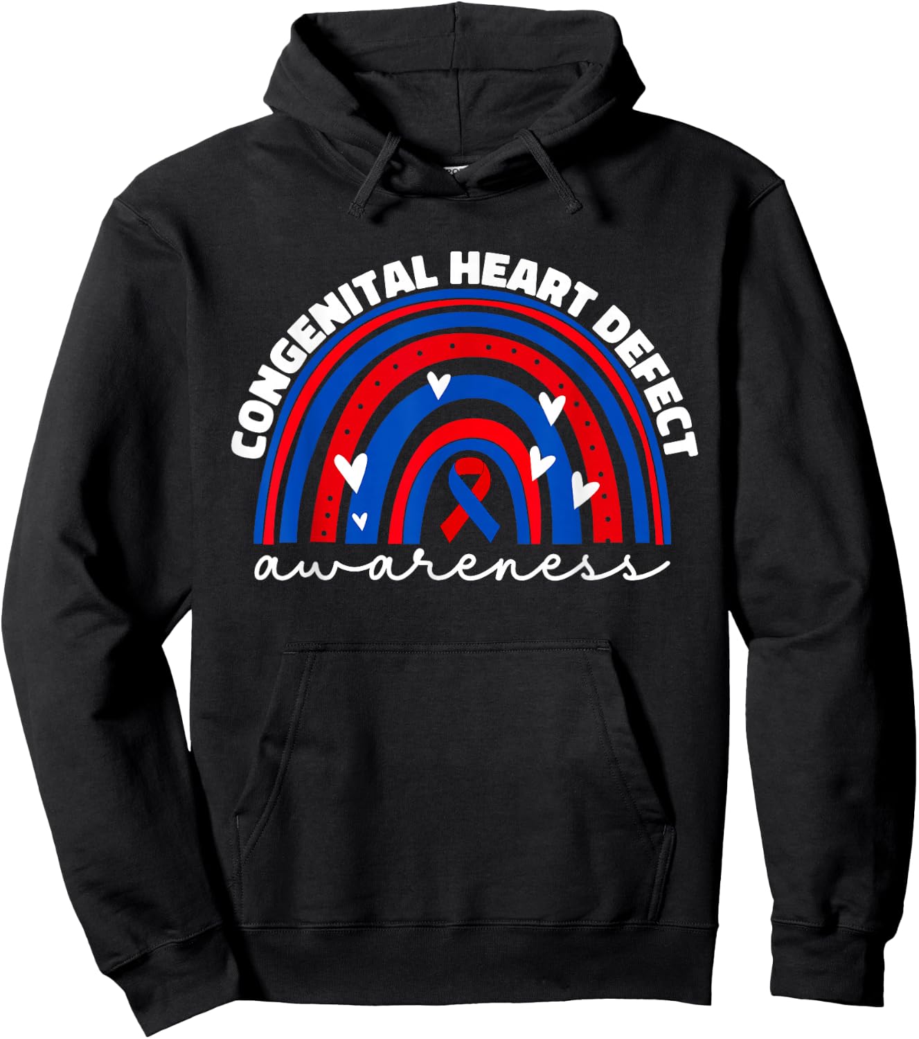 CHD Congenital Heart Defect Awareness Month For Kids Women Hoodie - Hoodie | Black