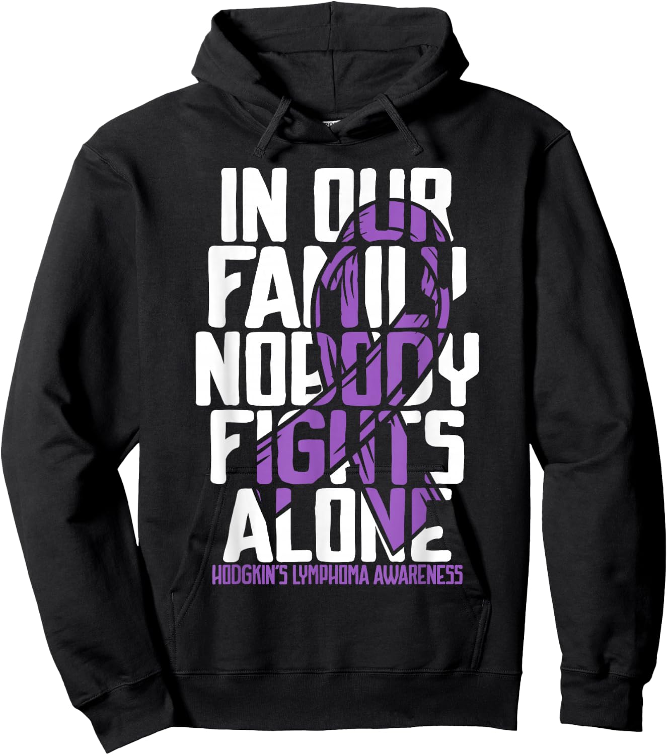 Hodgkins Lymphoma Purple Family Hodgkin's Lymphoma Awareness Hoodie - Hoodie | Black