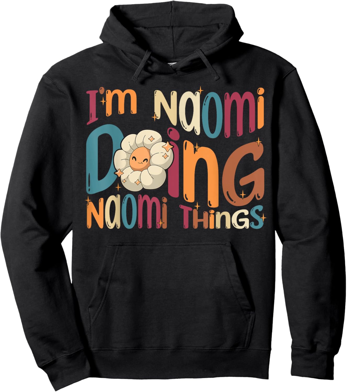 Naomi Happy Birthday , Women's Retro Sports Cartoon , Black, Small Hoodie - Hoodie | Black