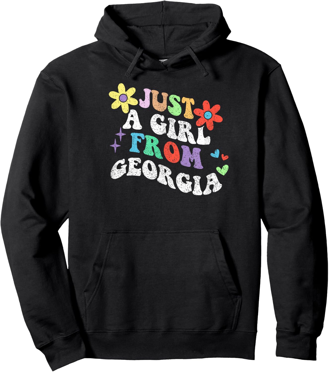 Retro Groovy Just A Girl From Georgia Mother's Day 2023 Hoodie - Hoodie | Black