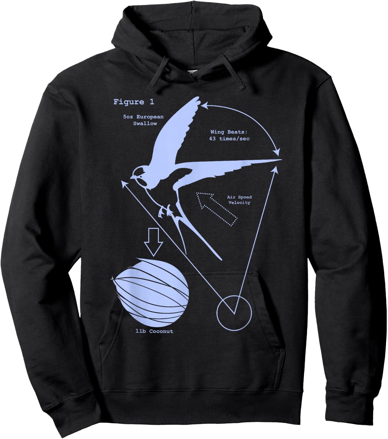 Airspeed Velocity with a Coconut and a European Swallow Hoodie - Hoodie | Black