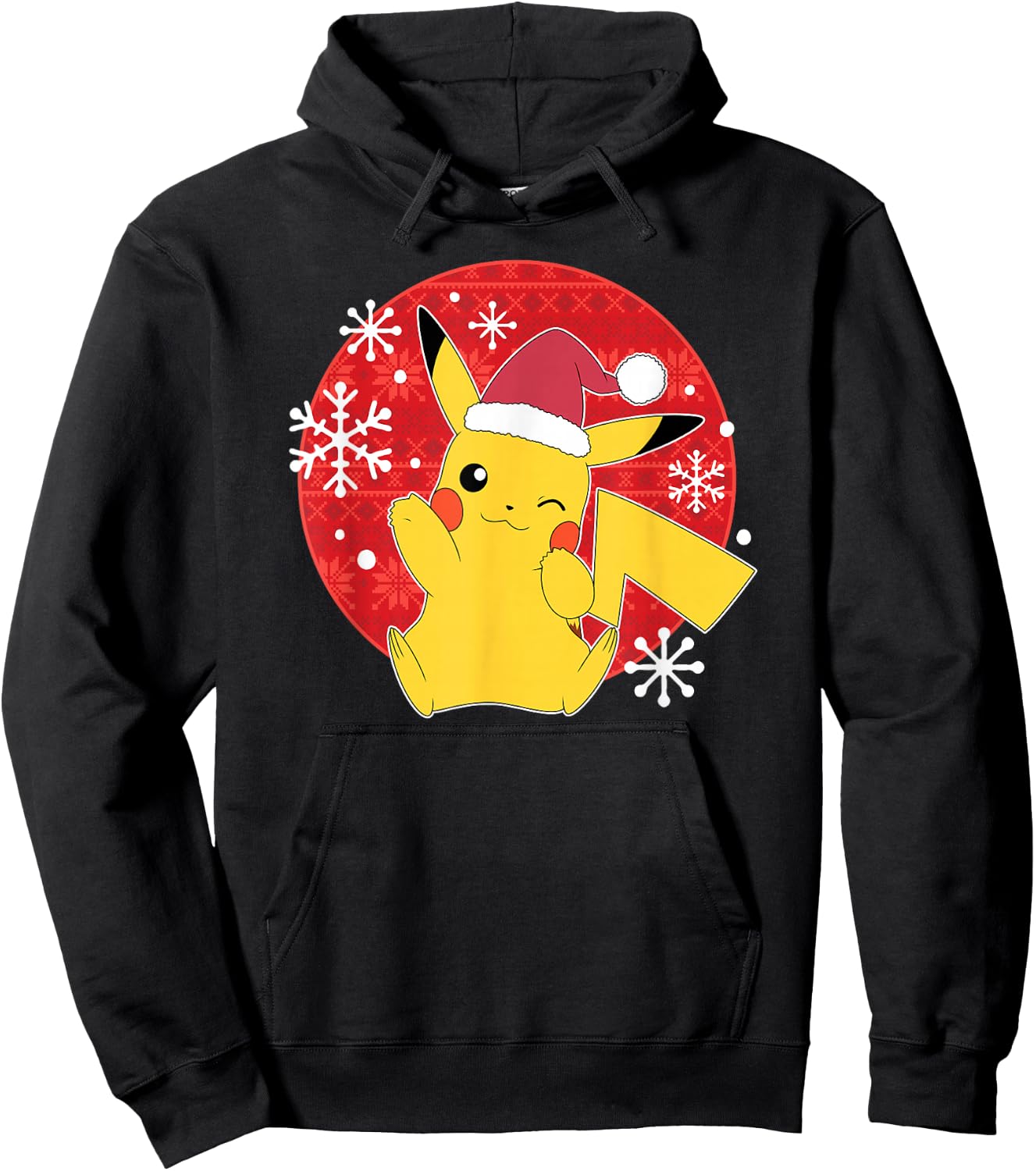 Pokémon - Pikachu Santa Hat Ugly Sweater Hoodie - Hoodie | Black