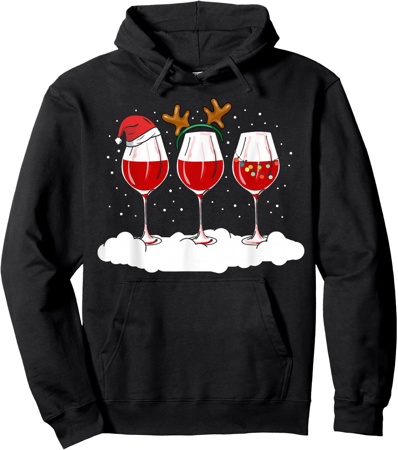 Funny Wine Gifts Men Women Wine Ugly Christmas Wine Hoodie - Hoodie | Black