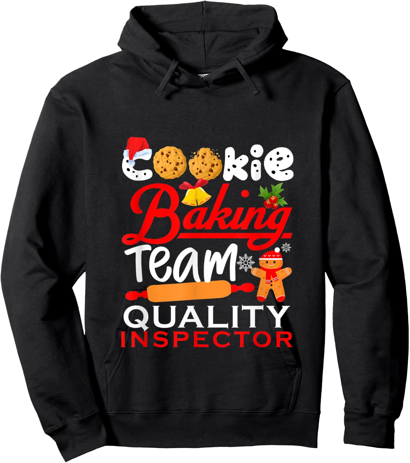 Cookie Baking Team Quality Inspector Funny christmas Holiday Hoodie - Hoodie | Black