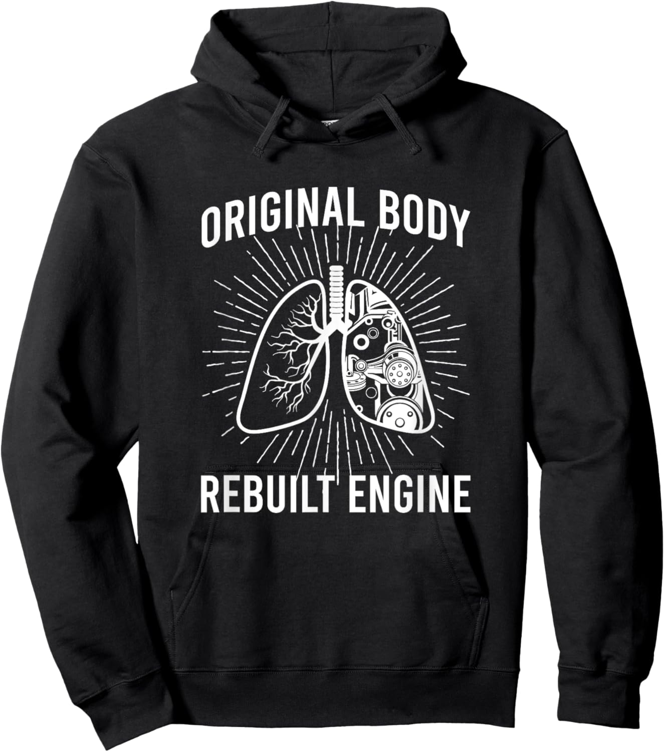 Rebuilt Lung Transplant Survivor Lung Transplant Recovery Hoodie - Hoodie | Black