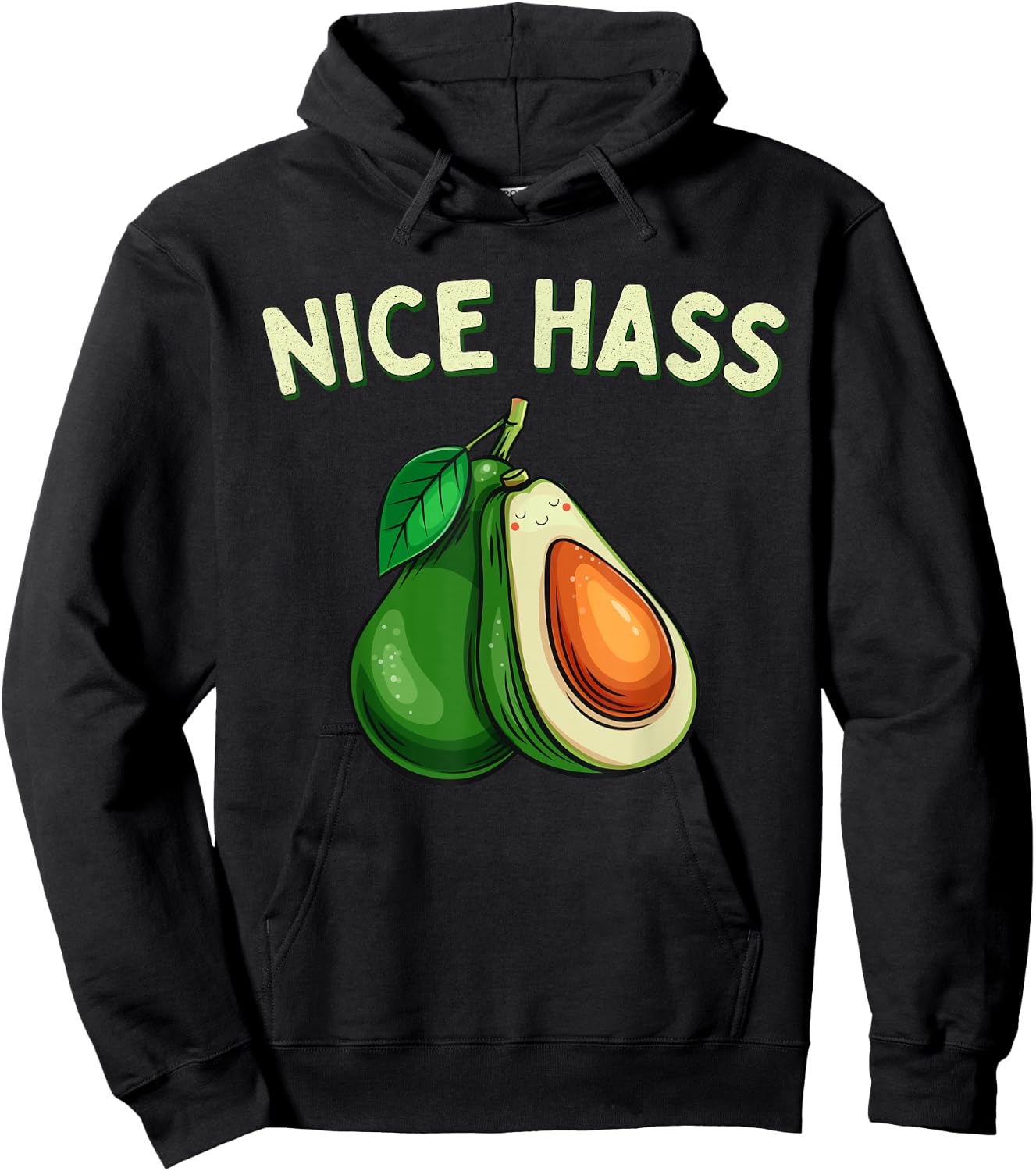 Nice Hass Funny Avocados Shirts Women Kawaii Avocado Hoodie - Hoodie | Black