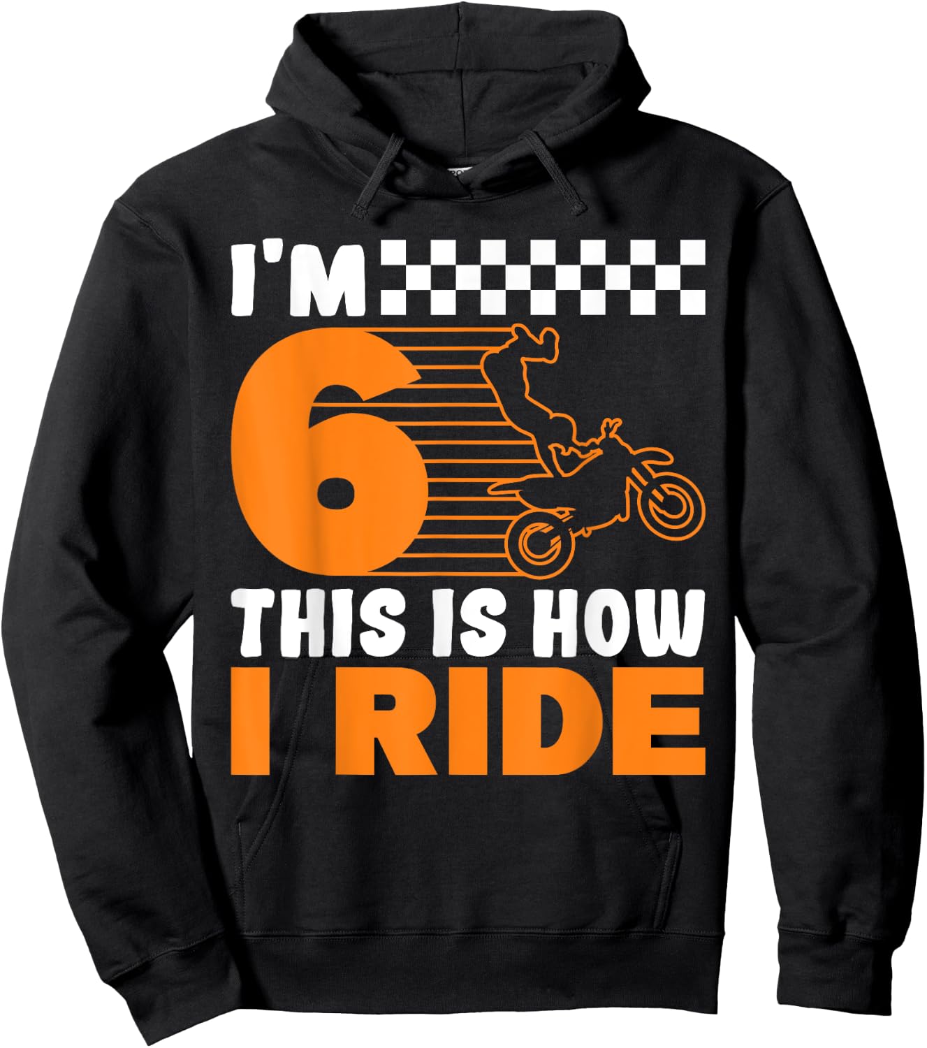 I'm 6 This is how I Ride Dirt Bike 6th Birthday Hoodie - Hoodie | Black