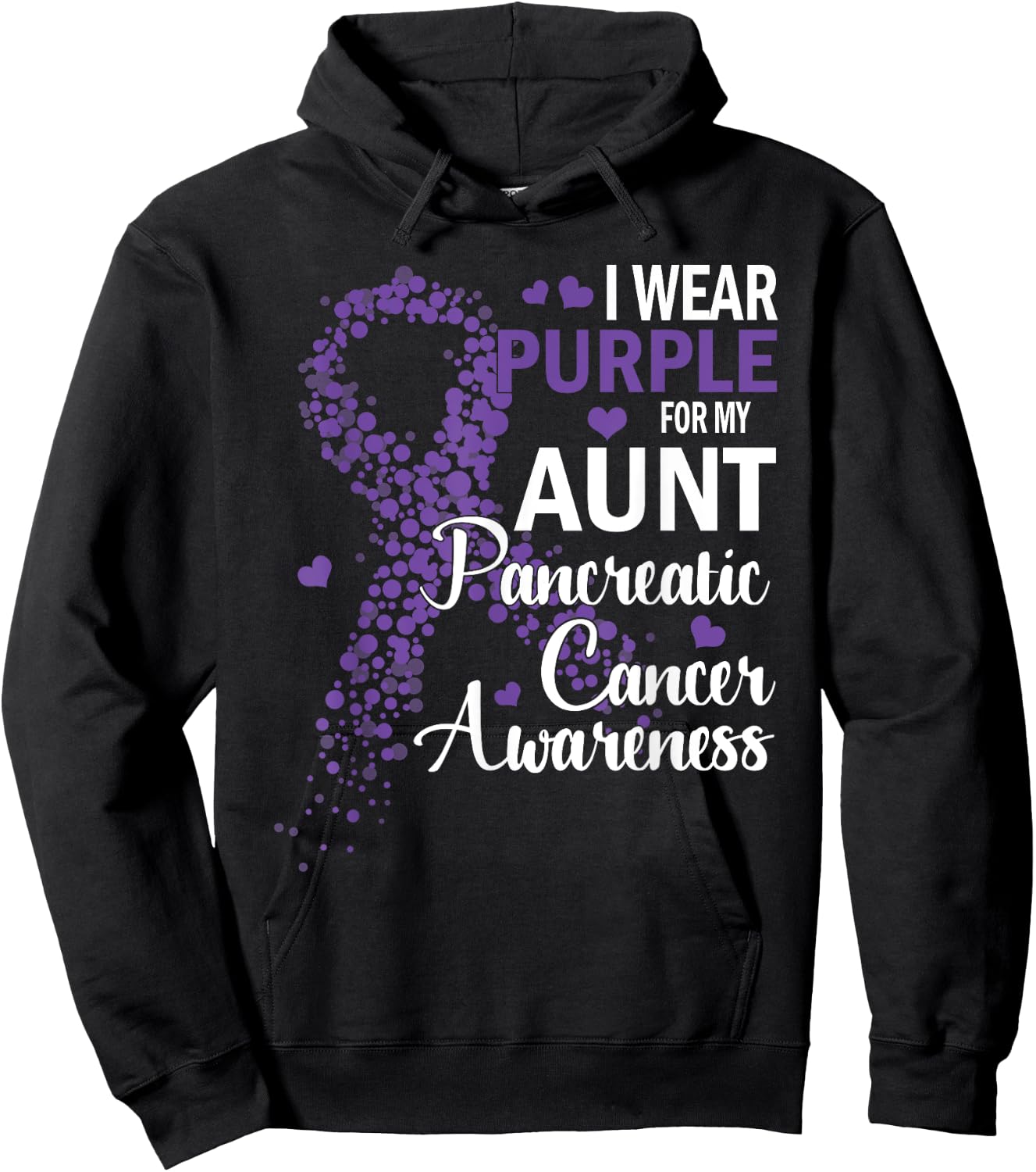 I Wear Purple For My Aunt Pancreatic Cancer Awareness Month Hoodie - Hoodie | Black