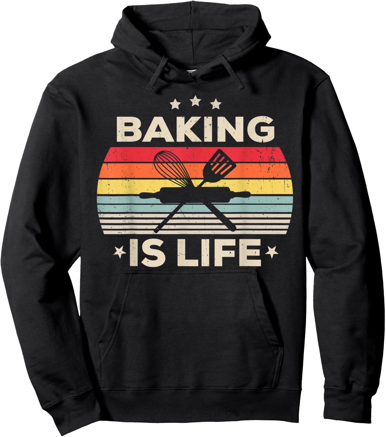Baking Is Life For Girls Women Men Boys Pastry Baker Vintage Hoodie - Hoodie | Black