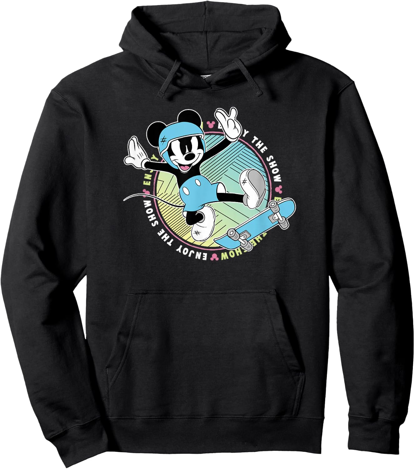 Disney Mickey And Friends Skateboard Mickey Enjoy The Show Hoodie - Hoodie | Black