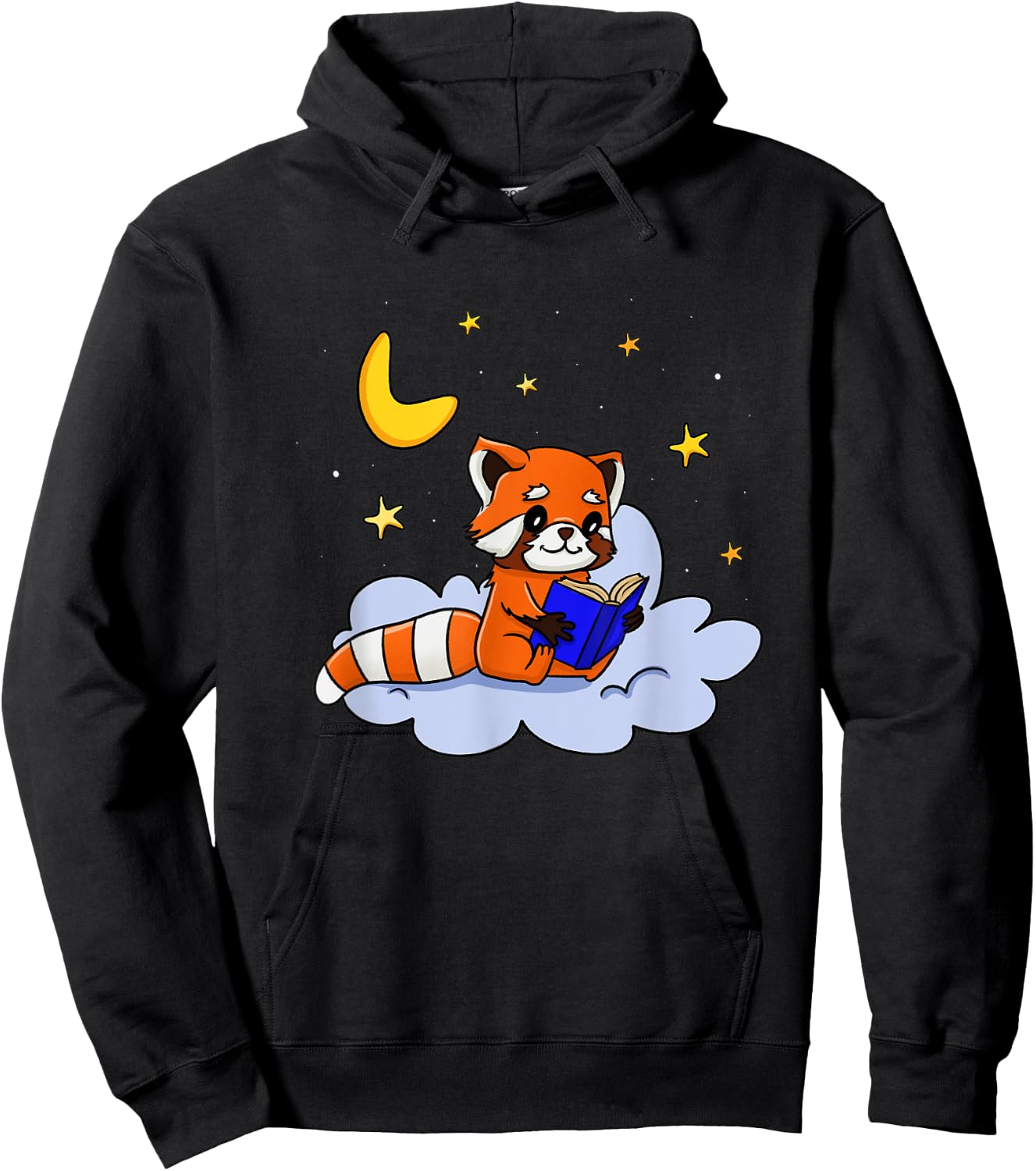 Funny Red Panda Reading Book for Bookworm and Book Lover Hoodie - Hoodie | Black