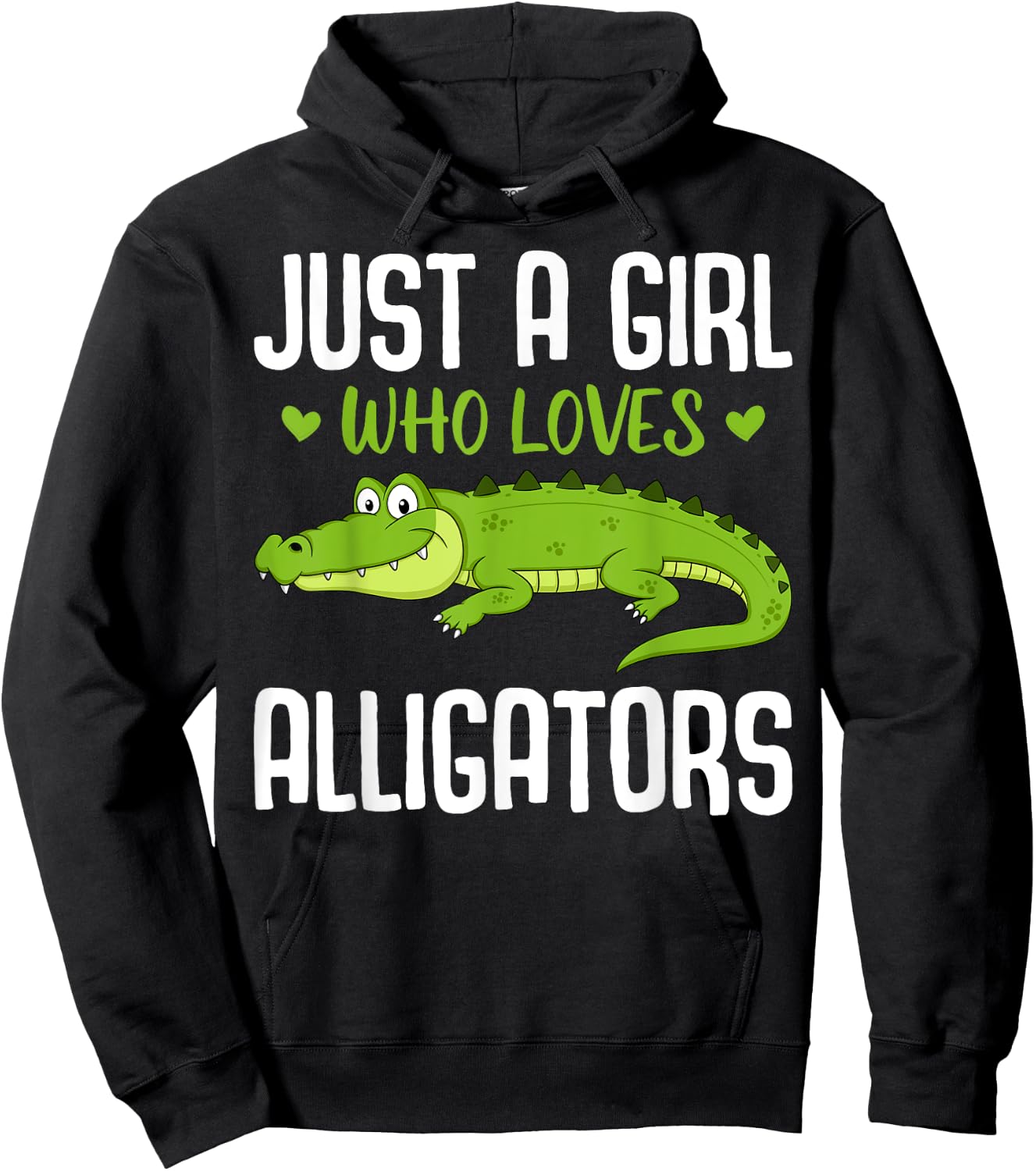 Funny Alligator Design Girls Kids Women Reptile Gator Lover Hoodie - Hoodie | Black