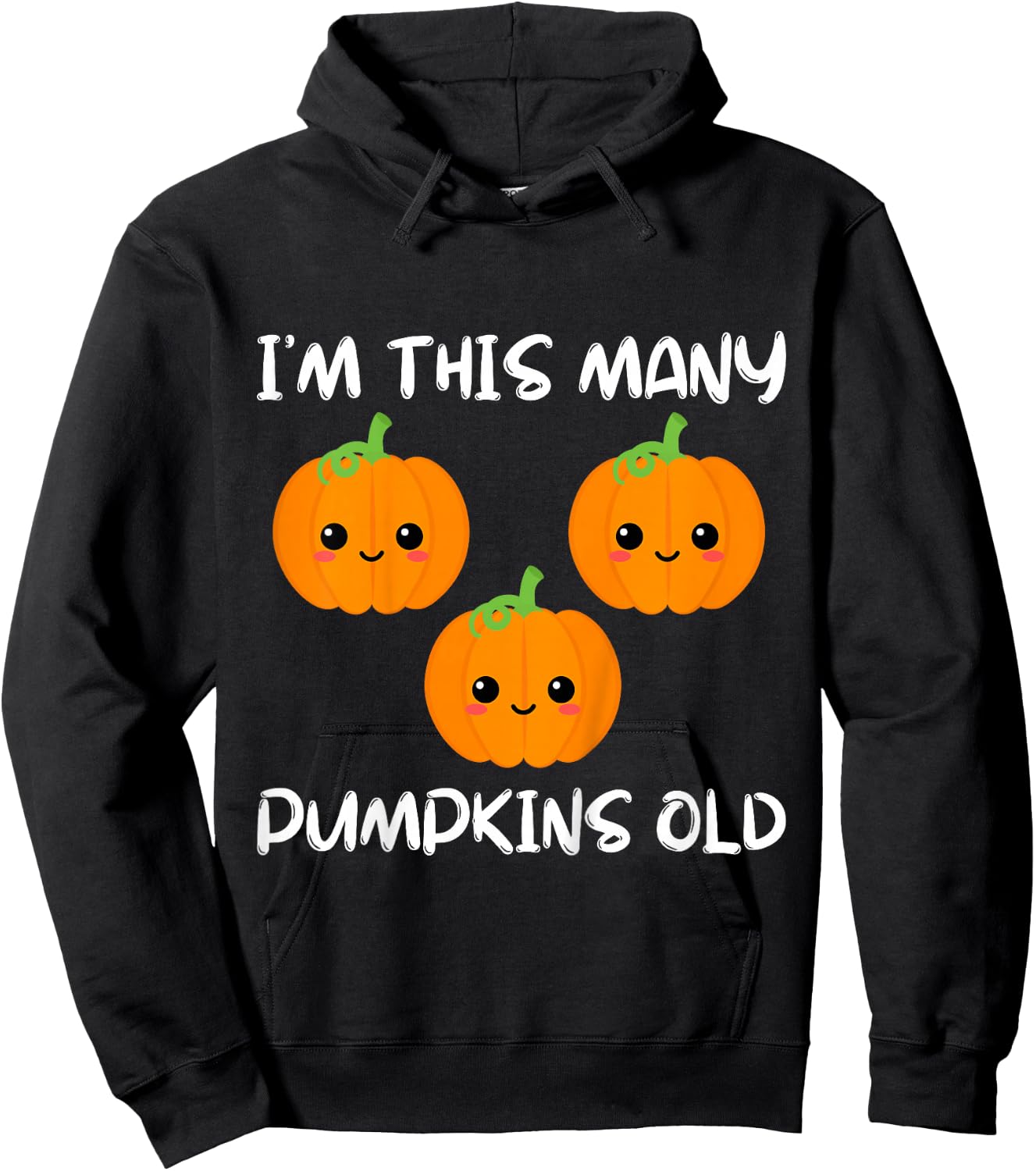 Kids I'm This Many Pumpkins Old - Pumpkin 3rd Bday 3 Years Old Hoodie - Hoodie | Black